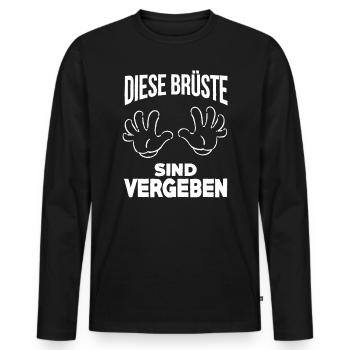 Sie sind vergeben! - Männer Premium Bio Langarmshirt - Schwarz - Vorne - Nico (187cm)
