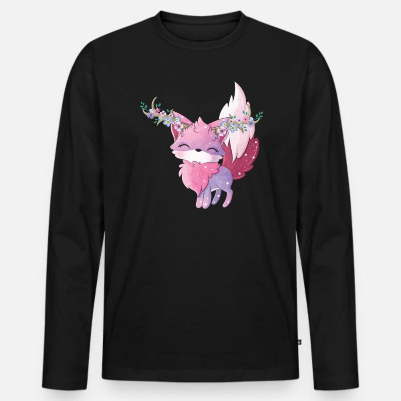Polarfuchs - Männer Premium Bio Langarmshirt - Schwarz