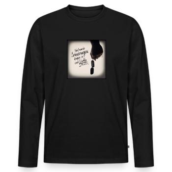 Und manche Erinnerungen hängen an einer Kette - Männer Premium Bio Langarmshirt - Schwarz - Vorne - Nico (187cm)