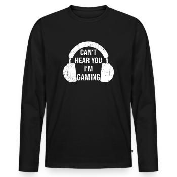Gamer Gamer Video Games ne peut pas vous entendre, je suis en train de jouer - T-shirt manches longues Premium bio Homme - noir - Devant - Nico (187cm)