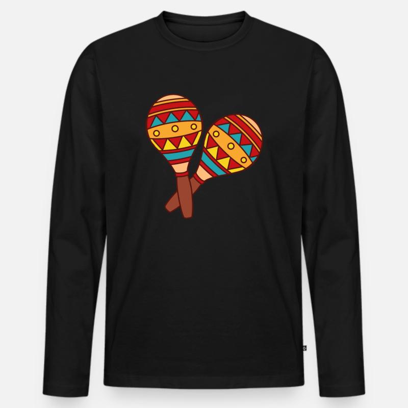 Maracas - Männer Premium Bio Langarmshirt - Schwarz