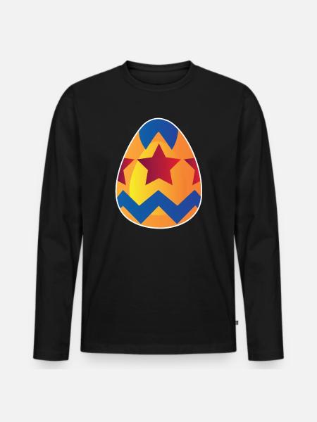 Easter egg - Men's Premium Organic Long Sleeve Shirt - black
