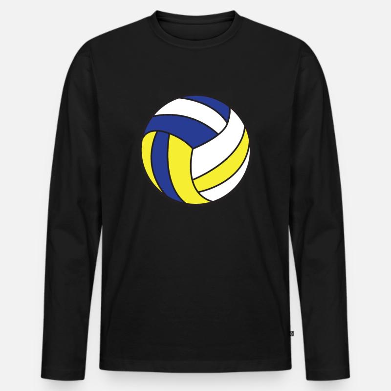 Volleyball Ball - Männer Premium Bio Langarmshirt - Schwarz