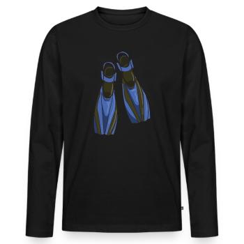 Diving Fins - T-shirt manches longues Premium bio Homme - noir - Devant - Nico (187cm)
