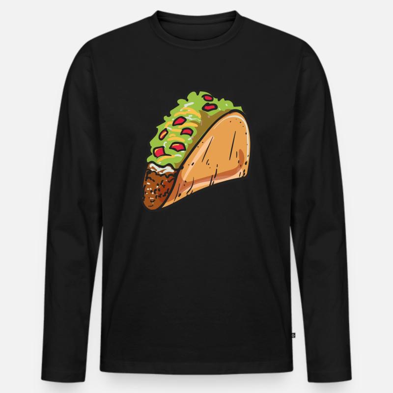 Taco - Männer Premium Bio Langarmshirt - Schwarz