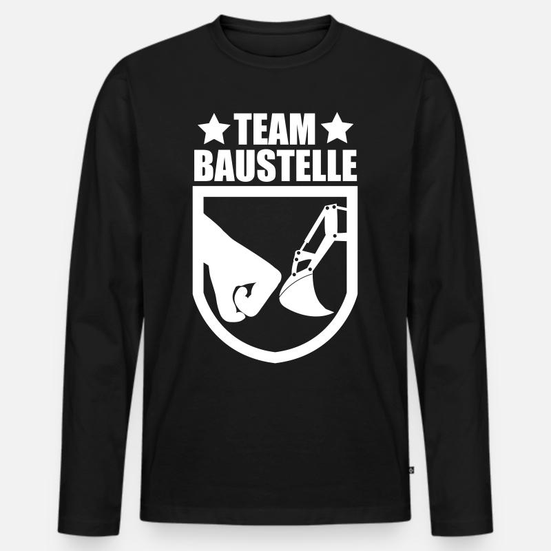 Bagger - Männer Premium Bio Langarmshirt - Schwarz