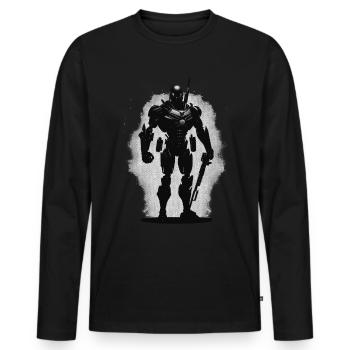 Robot Warrior Robot - T-shirt manches longues Premium bio Homme - noir - Devant - Nico (187cm)