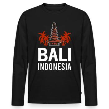 Bali - T-shirt manches longues Premium bio Homme - noir - Devant - Nico (187cm)