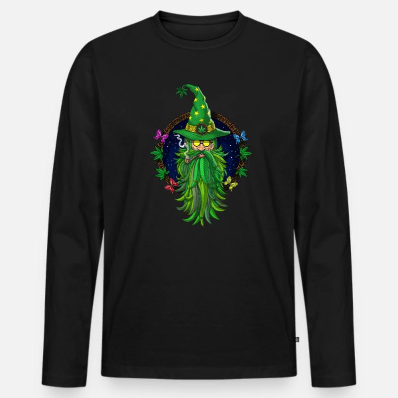 Weed Wizard Kiffer - Männer Premium Bio Langarmshirt - Schwarz