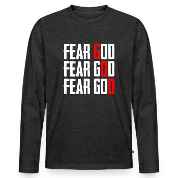Fear God - Men's Premium Organic Long Sleeve Shirt - heather anthracite - Front - Nico (187cm)