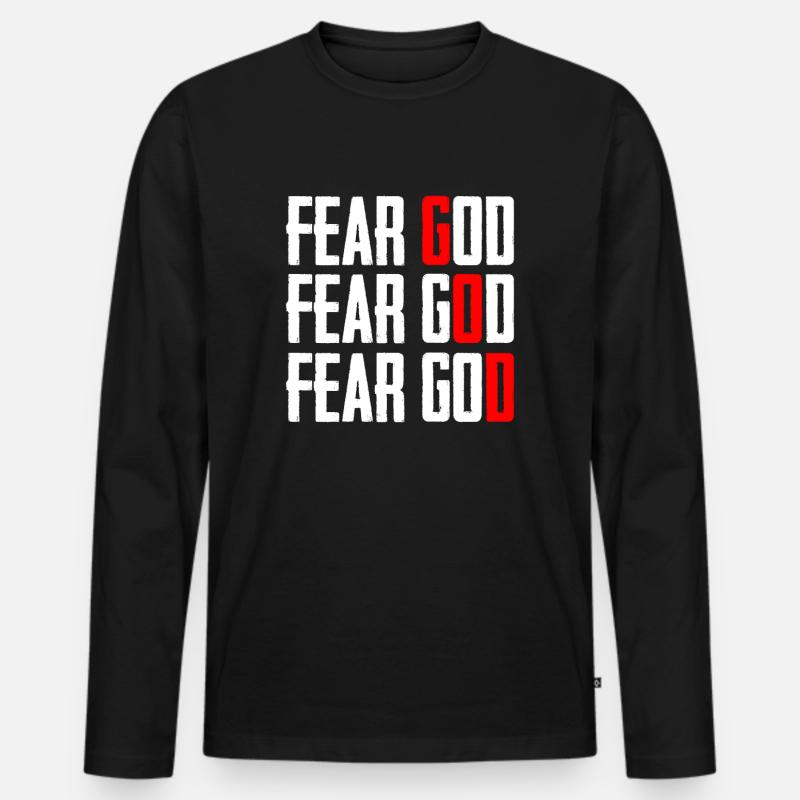 Fear God - Männer Premium Bio Langarmshirt - Schwarz