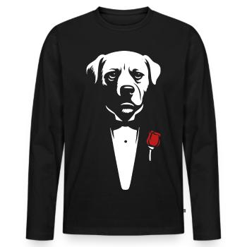 Ein Angebot dass du nicht ablehnen kannst - Männer Premium Bio Langarmshirt - Schwarz - Vorne - Nico (187cm)