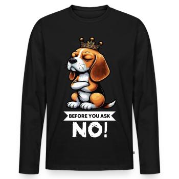 Avant de demander Beagle Beagle Propriétaire de Beagle Beagle Holder - T-shirt manches longues Premium bio Homme - noir - Devant - Nico (187cm)
