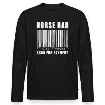 Horse Dad Scan For Payment Dad Day Rodeo Texas - Men's Premium Organic Long Sleeve Shirt - black - Front - Nico (187cm)