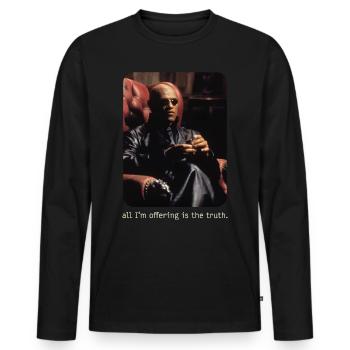 Matrix Morpheus - T-shirt manches longues Premium bio Homme - noir - Devant - Nico (187cm)