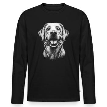 Portrait Labrador Labbi Labrador Retriever Chiens - T-shirt manches longues Premium bio Homme - noir - Devant - Nico (187cm)
