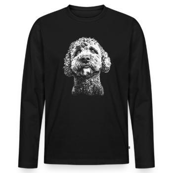Lagotto Romagnolo Portrait Dog Dog - Men's Premium Organic Long Sleeve Shirt - black - Front - Nico (187cm)