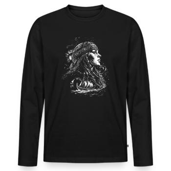 Viking Women Viking Warrior - Men's Premium Organic Long Sleeve Shirt - black - Front - Nico (187cm)