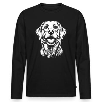 Labrador Portrait Retriever Labbi Hunde Hund - Männer Premium Bio Langarmshirt - Schwarz - Vorne - Nico (187cm)