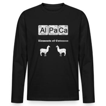 Alpaca Alpaca Lama Chimie Tableau périodique Éléments - T-shirt manches longues Premium bio Homme - noir - Devant - Nico (187cm)