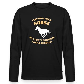 CHEVAUX: Je sens comme un cheval - T-shirt manches longues Premium bio Homme - noir - Devant - Nico (187cm)