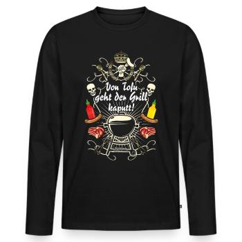 Tofu macht den Grill kaputt - Männer Premium Bio Langarmshirt - Schwarz - Vorne - Nico (187cm)