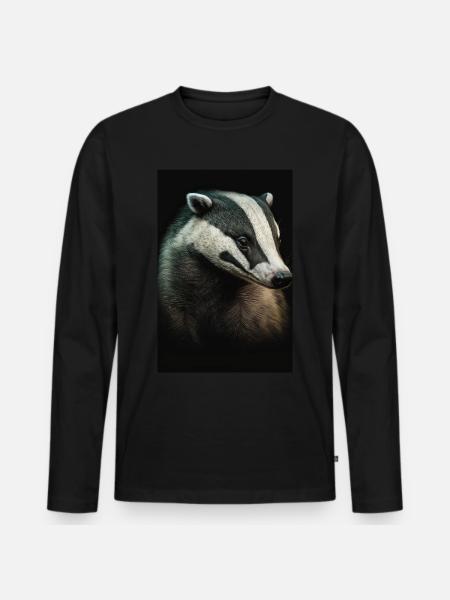 Dachs tier realistic - Men's Premium Organic Long Sleeve Shirt - black