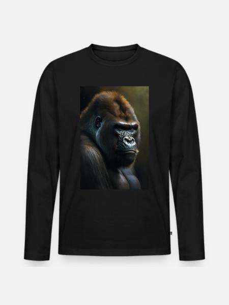 Gorilla Monkey Cool - T-shirt manches longues Premium bio Homme - noir