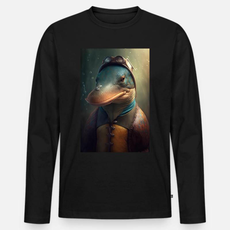 Schnabeltier platypus - Männer Premium Bio Langarmshirt - Schwarz