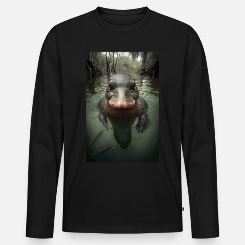 Schnabeltier platypus - Männer Premium Bio Langarmshirt - Schwarz