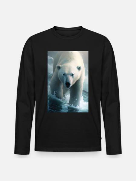 Polar bear - Men's Premium Organic Long Sleeve Shirt - black