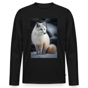 Arctic fox - Men's Premium Organic Long Sleeve Shirt - black - Front - Nico (187cm)