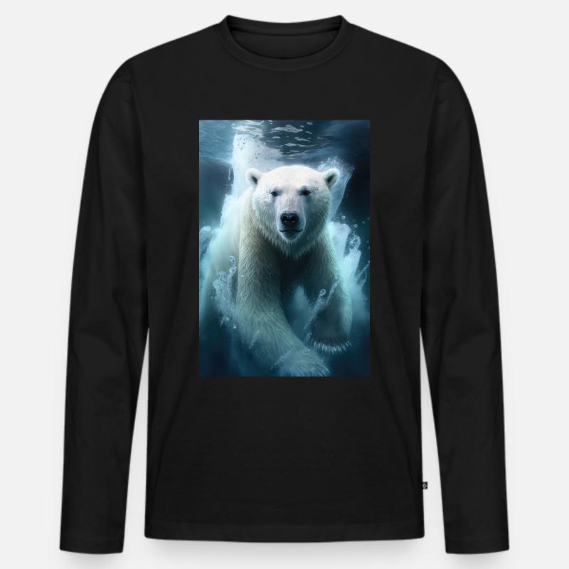 Eisbär - Männer Premium Bio Langarmshirt - Schwarz