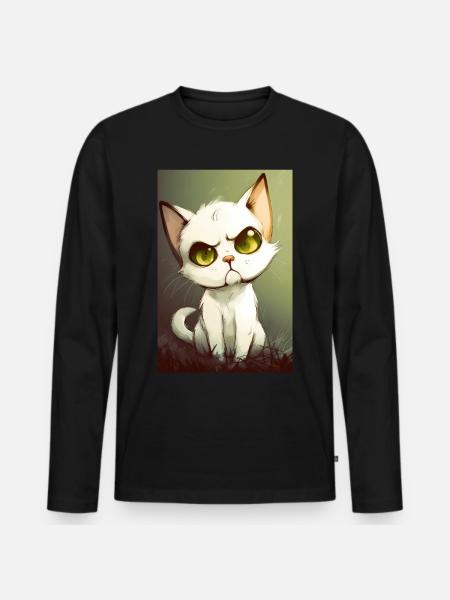 Funny cat - Men's Premium Organic Long Sleeve Shirt - black