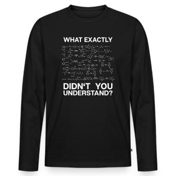Chimie Professeur de chimie Chimiste Chimiste Laboratoire de chimie - T-shirt manches longues Premium bio Homme - noir - Devant - Nico (187cm)