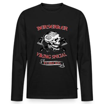 Viking Skull Skull Axe Valhalla - T-shirt manches longues Premium bio Homme - noir - Devant - Nico (187cm)