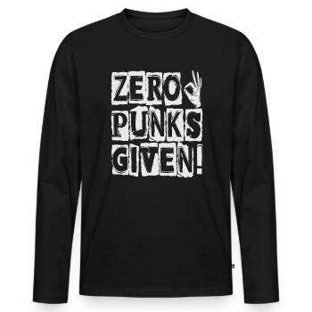 Zero Punks Given! - Gothic - Goth - Concert - Funn - Men's Premium Organic Long Sleeve Shirt - black - Front - Nico (187cm)
