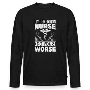 Édition limitée Nurse Do Your Worse - Drôle - Hosp - T-shirt manches longues Premium bio Homme - noir - Devant - Nico (187cm)