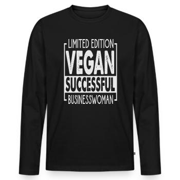Limited Edition Vegan Successful Businesswoman - E - Männer Premium Bio Langarmshirt - Schwarz - Vorne - Nico (187cm)