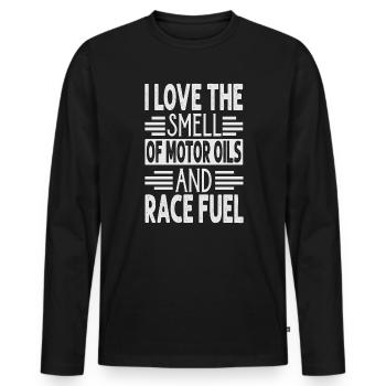 I Love The Smell Of Motor Oils And Race Fuel - Rac - Men's Premium Organic Long Sleeve Shirt - black - Front - Nico (187cm)