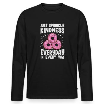 Saupoudrez simplement la gentillesse tous les jours de toutes les manières - Swe - T-shirt manches longues Premium bio Homme - noir - Devant - Nico (187cm)