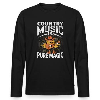 Country Music Is Pure Magic - Concerts - Musician - Men's Premium Organic Long Sleeve Shirt - black - Front - Nico (187cm)