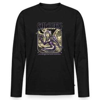 Mode Galactique - Espace - Laser - Femme - T-shirt manches longues Premium bio Homme - noir - Devant - Nico (187cm)