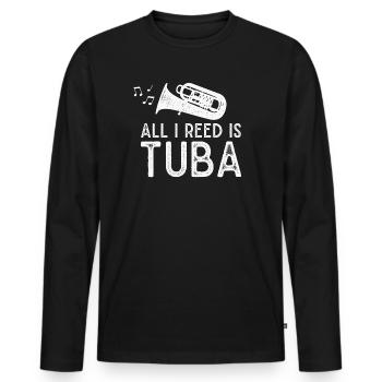 Tuba Tuba Brass Instrument Music Brass Band - Men's Premium Organic Long Sleeve Shirt - black - Front - Nico (187cm)