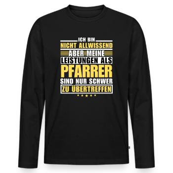 Unsurpassed performance as a pastor - Men's Premium Organic Long Sleeve Shirt - black - Front - Nico (187cm)