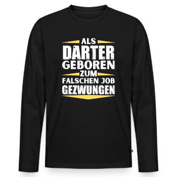 Darter s’est trompé d’emploi - T-shirt manches longues Premium bio Homme - noir - Devant - Nico (187cm)