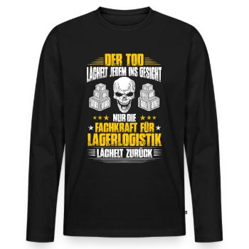 Spécialiste en logistique de stockage Cadeau Idée cadeau - T-shirt manches longues Premium bio Homme - noir - Devant - Nico (187cm)