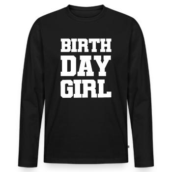 fille d’anniversaire - T-shirt manches longues Premium bio Homme - noir - Devant - Nico (187cm)