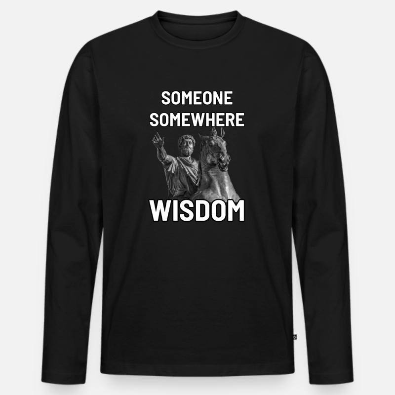 Weisheit - Männer Premium Bio Langarmshirt - Schwarz