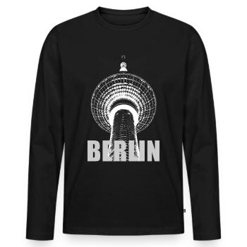 Tour de télévision de Berlin - T-shirt manches longues Premium bio Homme - noir - Devant - Nico (187cm)